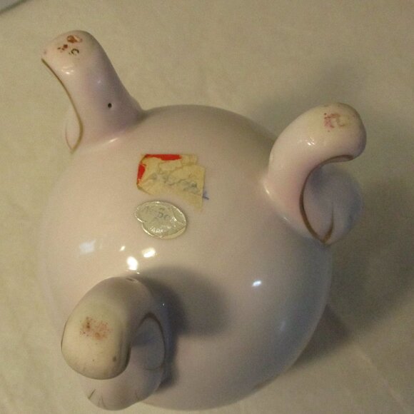 Vintage Napco Japan Porcelain Pale Pink Floral Egg Footed  Bowl Vase - Picture 5 of 8